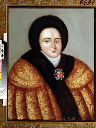 Tsaaritar Eudoxia Feodorovna Lopukhinan muotokuva (Eudoxie Lopoukine tekijältä Unknown artist