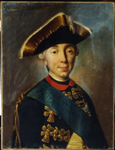 Venäjän tsaari Pietari III:n (1728-1762) muotokuva (Venäjän tsaari Pietari II:n muotokuva). Pietari II Fiodorovitch tai myös Kaarle Peter Ulrich, Holsteinin herttua Gottorp, Holsteinin Gottorpin haaran ensimmäinen hallitsija, joka myöhemmin otti nimen Ro tekijältä Unknown artist