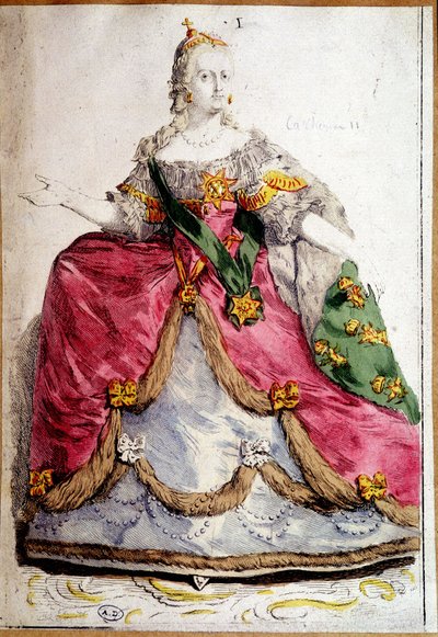 Venäjän Katariina II:n muotokuva jaloissa tekijältä Unknown artist