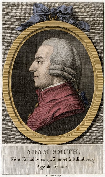 Adam Smithin (1723 - 1790), skotlantilaisen filosofin ja taloustieteilijän muotokuva. tekijältä Unknown artist