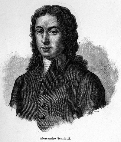 Alessandro Scarlattin (1660 - 1725), italialaisen säveltäjän muotokuva. tekijältä Unknown artist