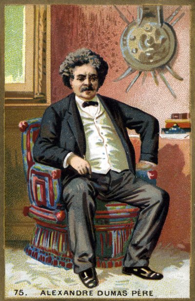 Alexandre Dumasin isän muotokuva (1802 - 1870). 1800-luvun lopun kromolitografia. tekijältä Unknown artist