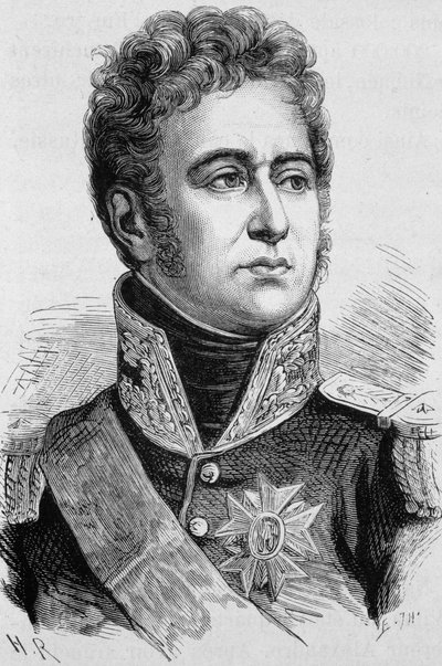 Marquis de Lauristonin (1768 - 1828) Alexandre Lawn muotokuva. Kaiverrus 1800-luvun lopusta H. Martinin teokseen "Histoire de France". tekijältä Unknown artist