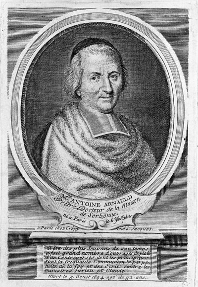 Antoine Arnauld dit le Grand Arnauld (1612-1694), ranskalaisen papin, teologin, filosofin ja matemaatikko, jansenistien jäsen, muotokuva. tekijältä Unknown artist