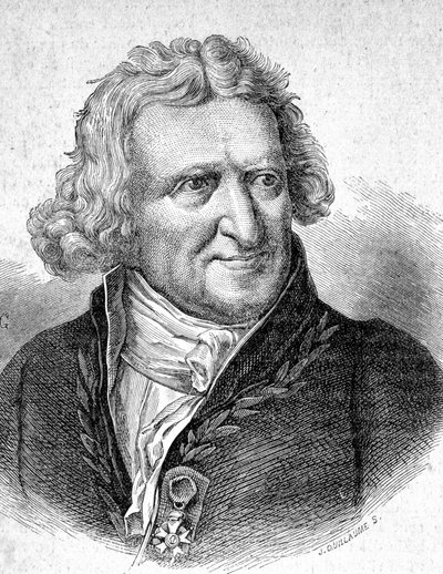 Antoine Augustin Parmentier (1737 - 1813), ranskalaisen sotilasapteekin ja agronomin muotokuva teoksessa "" Les Contemporains"", n.d. 1800-luvun lopulla. tekijältä Unknown artist