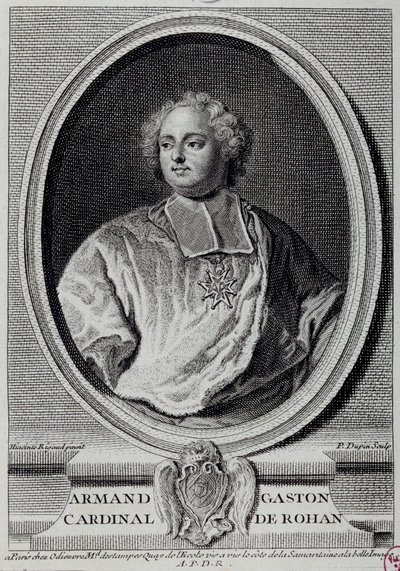 Armand Gaston Maximilienin muotokuva, kardinaali de Rohan (1674-1749) Kaiverrus 1700-luvun Pariisista, Musee Carnavalet tekijältä Unknown artist