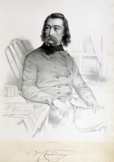 Muotokuva Barthelemy Prosper Enfantinista, joka tunnetaan Isä Enfantinina (1796-1864), Saint Simonien (Saint Simonien) tekijältä Unknown artist