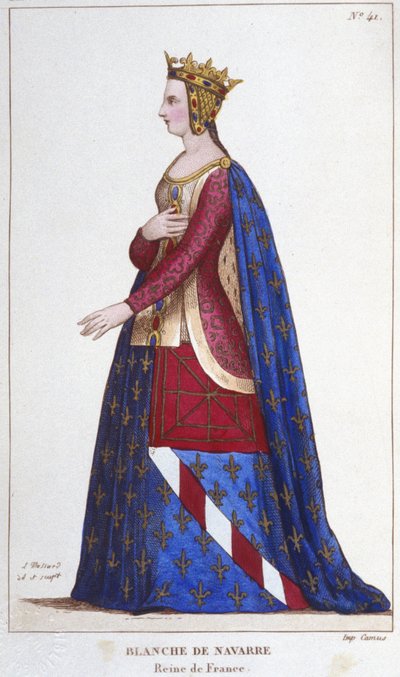 Blanchen Navarran muotokuva (1224 -1283) Ranskan kuningattaren morsian John I Roux