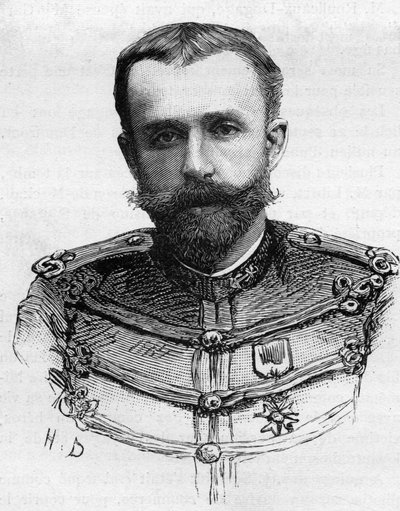 Muotokuva kapteeni Henry Pleigneurista, kuoli vuonna 1887 kanoottionnettomuudessa Katabissa. tekijältä Unknown artist