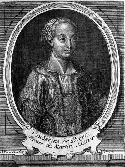 Martti Lutherin vaimon Catherine de Boren (Katharina von Bora) (1499-1552) muotokuva. Kaiverrus 1700-luvulta. tekijältä Unknown artist
