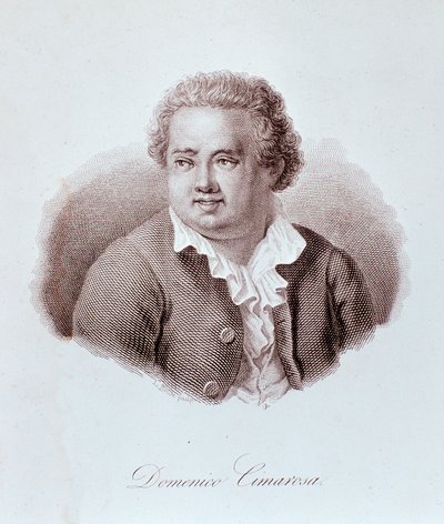 Italialaisen säveltäjän Domenico Cimarosan (1749-1801) muotokuva Kaiverrus. 1700-luvulla. Milano, konservatorion kirjasto tekijältä Unknown artist