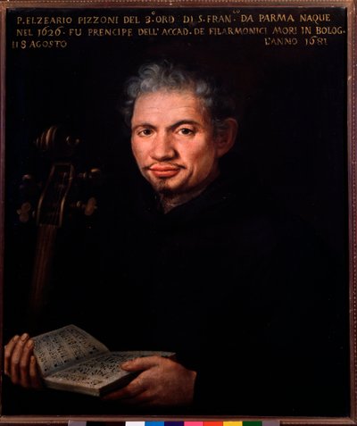 Muotokuva Elzeario Pizzonista (1626-1681), italialainen säveltäjä Anonymous maalaus. 1700-luvun Bologna, civico museo musicale tekijältä Unknown artist