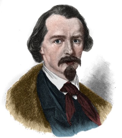 Emanuel von Geibelin (1815-1884) muotokuva saksalaisesta runoilijasta ja näytelmäkirjailijasta. tekijältä Unknown artist