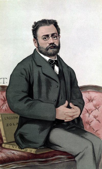 Muotokuva Emile Zolasta (1840-1902) - "" Vanity Fair""" 24.1.1880. tekijältä Unknown artist