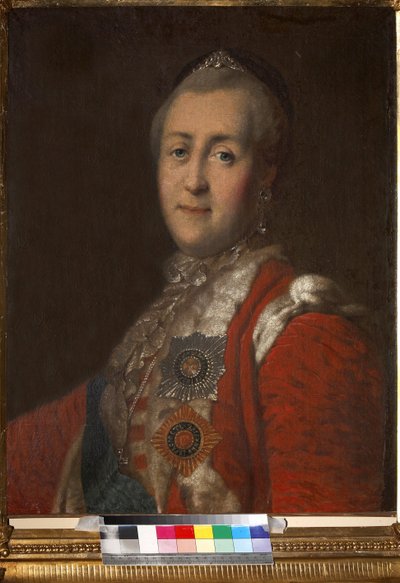 Nimettömän keisarinna Katariina II:n (1729-1796) muotokuva. Öljy kankaalle, 1700-luvun toinen puolisko, State Museum of A.S. Pushkin, Moskova tekijältä Unknown artist