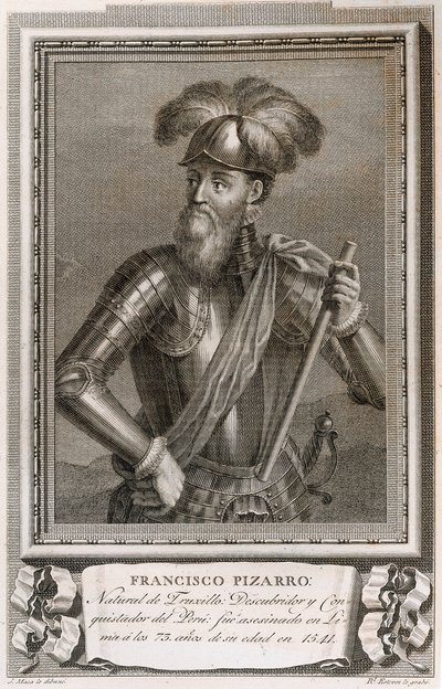 Francisco Pizarron muotokuva (kaiverrus) tekijältä Unknown artist