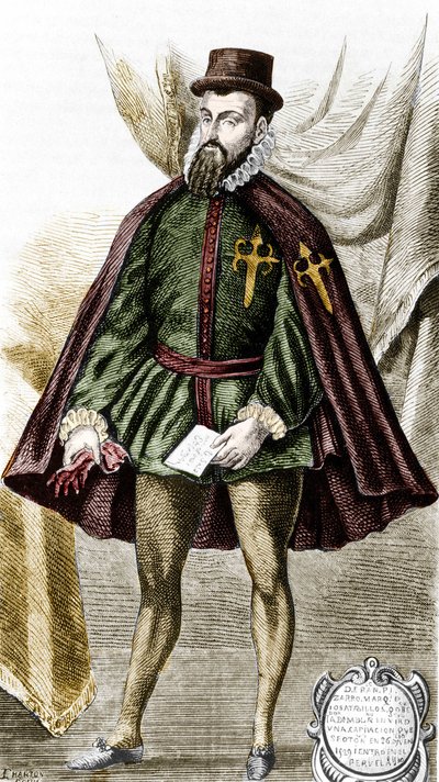 Francisco Pizarron muotokuva (fr. Francois Pizarre tekijältä Unknown artist