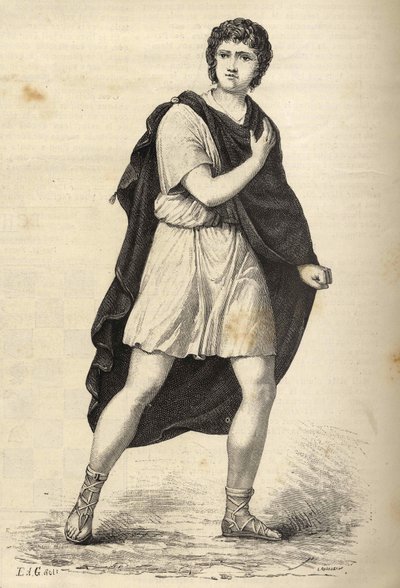 Francois-Joseph (Francois Joseph) Talman (1763-1826), ranskalaisen näyttelijän muotokuva. Kaiverrus 1800-luvulta. tekijältä Unknown artist
