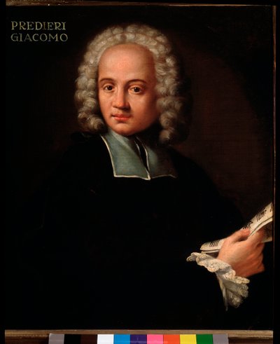 Giacomo Predierin (1655-1743/53) muotokuva italialainen urkuri ja kornetisti Anonyymi maalaus. Noin 1700. Bologna, Civic Museum Museum tekijältä Unknown artist