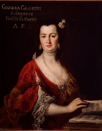 Muotokuva Giovanna Gasparinista (1717-?) Italialainen laulaja Anonymous-maalaus. 1700-luvulla. Bologna, kansalaismusiikin bibliografinen museo. tekijältä Unknown artist