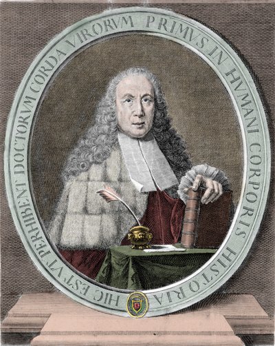 Italian lääkärin ja anatomin Giovanni Battista Morgagnin (1682-1771) muotokuva. Milanolainen. tekijältä Unknown artist