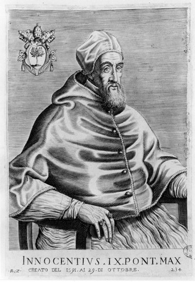 Innocentius IX:n (1519 - 1591) muotokuva. tekijältä Unknown artist