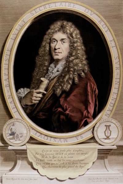 Muotokuva Jean Baptiste Lullystä (Giovanni Battista Lulli) (1632-1687). tekijältä Unknown artist