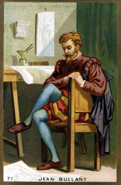 Jean Bullantin (1520 - 1578) muotokuva ranskalainen arkkitehti, suunnittelija ja teoreetikko. 1800-luvun kromolitografia. tekijältä Unknown artist
