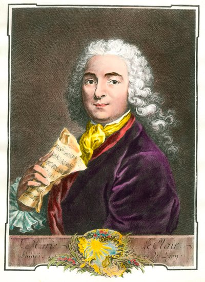 Jean Marie Leclairin (1697-1764) muotokuva, muusikko, säveltäjä ja kuninkaan huoneen balettimestari. Kaiverrus 1700-luvulta. Yksityinen kokoelma tekijältä Unknown artist