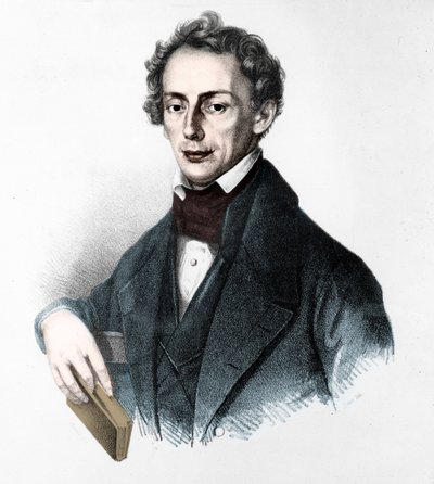 Johann Christian Dopplerin (1803-1853) muotokuva. itävaltalainen fyysikko. 1800-luvun kaiverrus. tekijältä Unknown artist