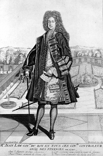 John Lawn (1671 - 1729) muotokuva jalan, Scottish Financial, joka aiheutti konkurssin vuonna 1720 (Quincampoix Streetin tapahtuma) tekijältä Unknown artist