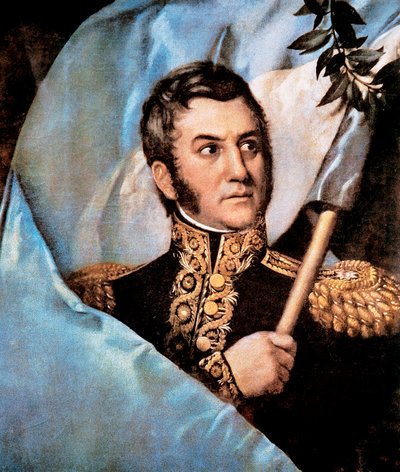 Jose de San Martinin muotokuva, yksityiskohta tekijältä Unknown artist