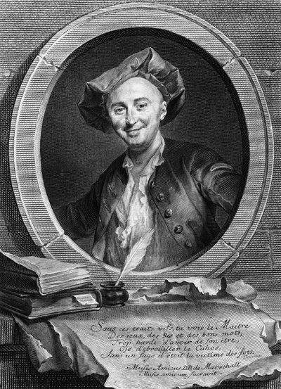 Julien Offray de La Mettrien (1709 - 1751) muotokuva ranskalaisesta lääkäristä ja filosofista. tekijältä Unknown artist