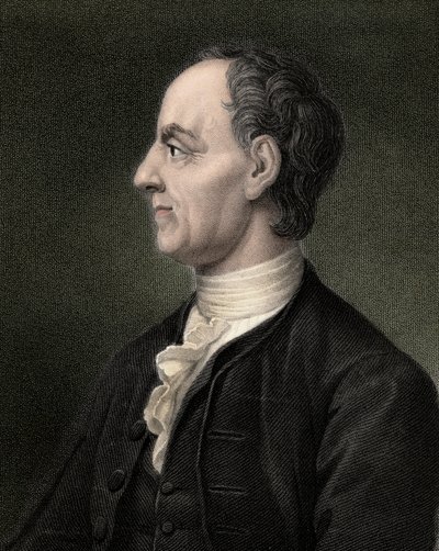 Muotokuva Leon (Leonhard) Euler (1707-1783), sveitsiläinen matemaatikko - kaiverrus - 1800-luku tekijältä Unknown artist