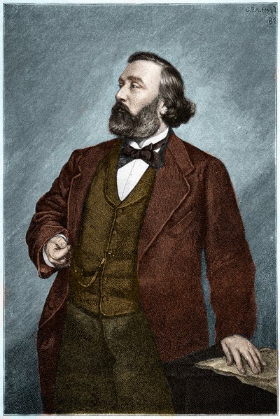 Ranskalaisen poliitikon Leon Gambettan (1838-1882) muotokuva. tekijältä Unknown artist