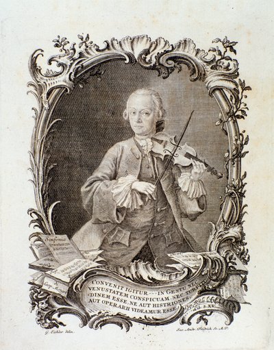 Leopold Mozartin muotokuva (kaiverrus tekijältä Unknown artist