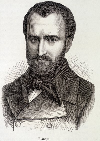 Louis Augusten (Louis-Auguste) Blanquin (1805-1881) muotokuva ranskalainen sosialisti ja vallankumouksellinen teoreetikko tekijältä Unknown artist
