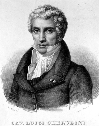 Luigi Cherubinin (1760-1842), italialaisen säveltäjän muotokuva. tekijältä Unknown artist