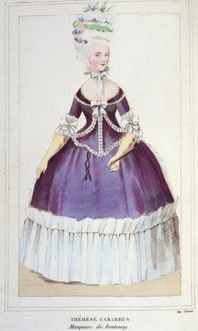 Mademoiselle de Fontenayn tai Teresa (Theresa tai Terezia) Cabarrusin muotokuva, joka tunnetaan nimellä Madame Tallien (Talien) (1773-1835), markiisi de Fontenay. Kaiverrus 1830 tekijältä Unknown artist