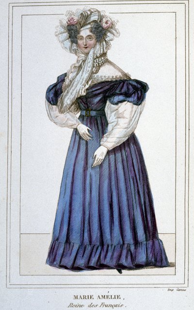 Muotokuva Marie Amélie de Bourbonista (1782 - 1866), Ranskan kuningatar, Louis Philippe I:n vaimo. Kaiverrus 1800-luvulta. tekijältä Unknown artist