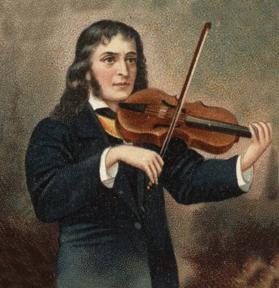 Italian viulistin Nicolo Paganinin (1782 - 1840) muotokuva. tekijältä Unknown artist