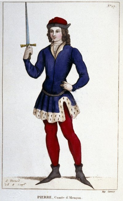 Alençonin kreivin Pierren muotokuva (1251 - 1284), kaiverrus vuodelta 1830. tekijältä Unknown artist