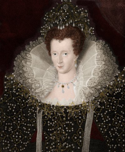 Englannin kuningatar Elizabeth Ieren (Elizabeth) muotokuva (1533-1603) Elizabeth I tekijältä Unknown artist
