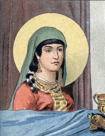 Fransinkuningatar Klotilde (v. 475-545), Klovis I:n vaimo, muotokuva. tekijältä Unknown artist
