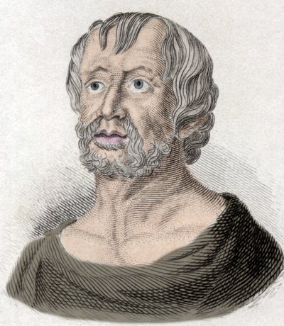 Muotokuva Lucius Annaeus Senecasta (4 eKr.-65 jKr. JC), stoilaisen koulukunnan filosofista, näytelmäkirjailijasta ja roomalaisesta valtiomiehestä. tekijältä Unknown artist