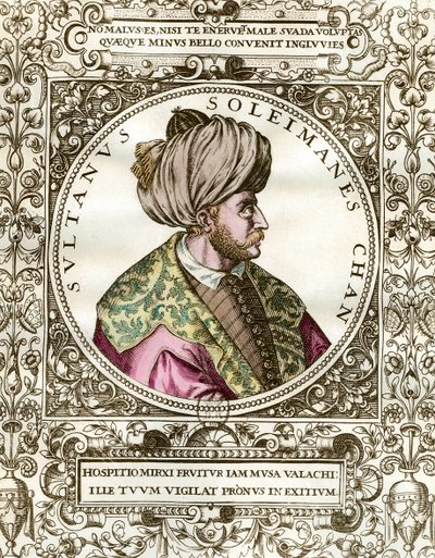 Muotokuva Soliman Suuresta (1494 - 1566) Sulttaani Ottomaaneista. Kaiverrus 1500-luvulta. Yksityinen kokoelma. tekijältä Unknown artist