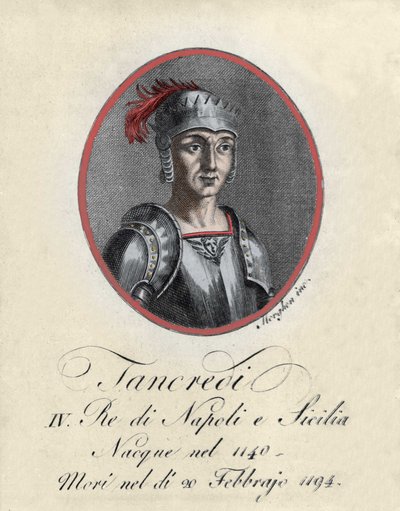 Muotokuva Tancredi de Leccestä (Tancredi), Sisilian ja Napolin kuningas (1140-1194). tekijältä Unknown artist