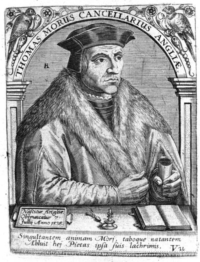 Thomas Moren (1478 - 1538), englantilaisen poliitikon ja humanistin muotokuva. tekijältä Unknown artist
