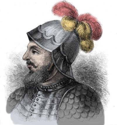 Espanjalaisen valloittajan (1475-1517) Vasco Nunez de Balboan muotokuva - Kaiverrus 1800-luku tekijältä Unknown artist