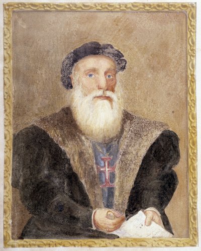 Vasco de Gaman muotokuva - Richard Henri Majorin "" Portugalin prinssi Henrin elämä, sukunimellä Navigaattori" tekijältä Unknown artist